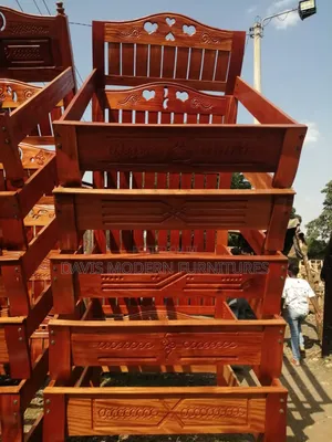 Bed Frame With Carved Decorative