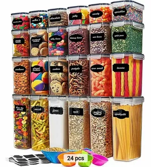 24pcs Bpa Free Airtight Plastic Containers-Mg