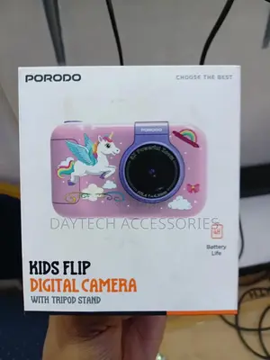 Porodo Lifestyle Kids Flip Digital Camera With a Tripod Stand.