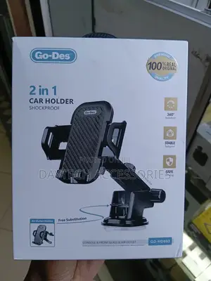 The Go-Des Gd-Hd693 Is a 2-in-1 Shockproof Car Phone Holder.