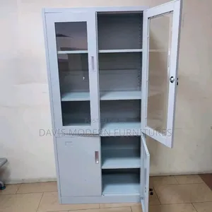 Metal Storage Cabinet With Glass Sliding Door