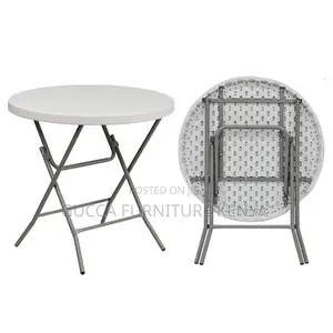 Home Office White Round Plastic Dining Table