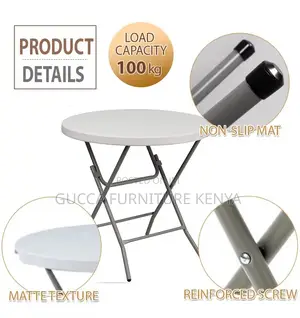 Home Office White Round Plastic Dining Table