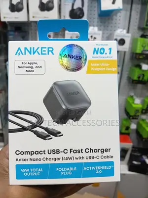 Anker Nano Charger (45w) With Usb-C to Usb-C Cable 1.8m