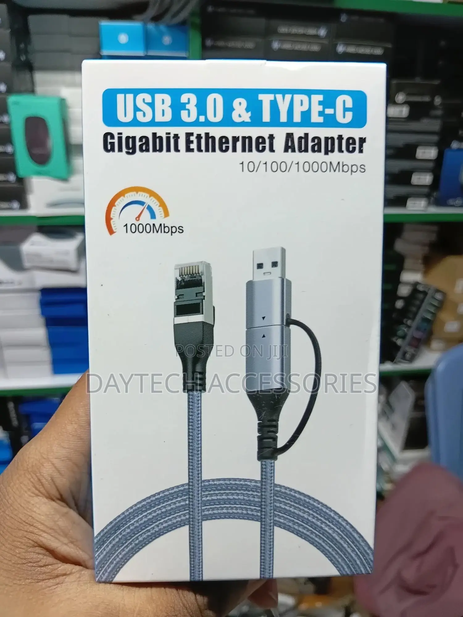 2 in 1 Usb a/Usb C to Ethernet Cable 6.6ft 1.8m