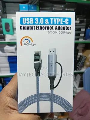 2 in 1 Usb a/Usb C to Ethernet Cable 6.6ft 1.8m