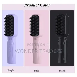 Rechargeable Portable Cordless Hair Straightener Brush