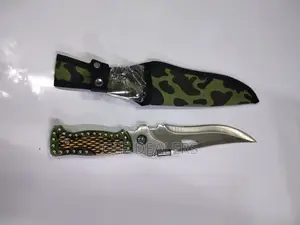 Tactical Knife, Hunting Dagger With Compass and Penny Torch