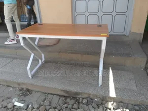 Modern Study Table With Metal Frame Wooden Top