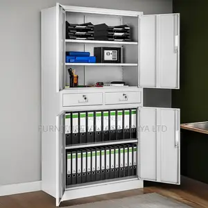 Office Cabinet;4 Door 2 Drawer Light Grey Filing Cabinet