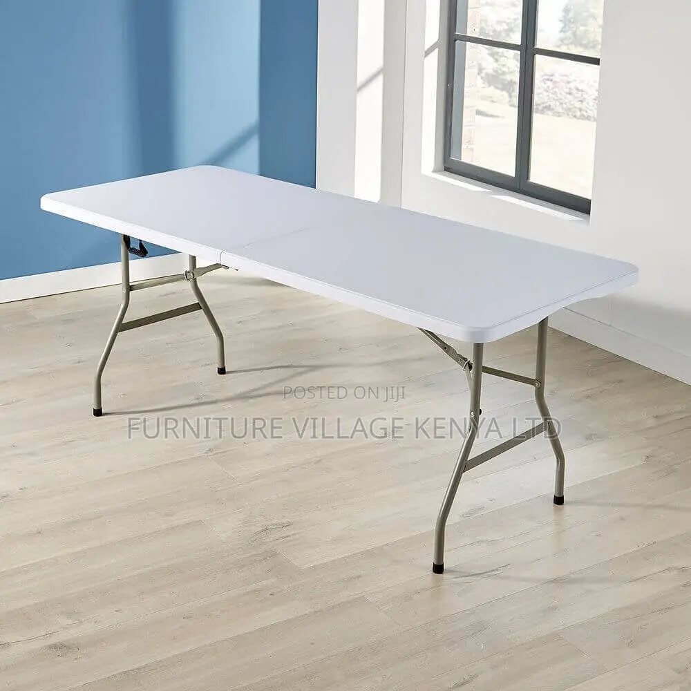 Dining Table ; Rectangular Foldable White Dining Table