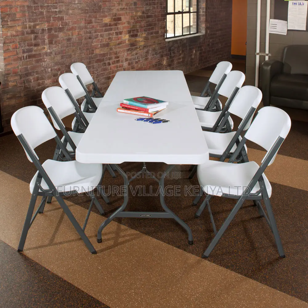 Dining Table ; Rectangular Foldable White Dining Table