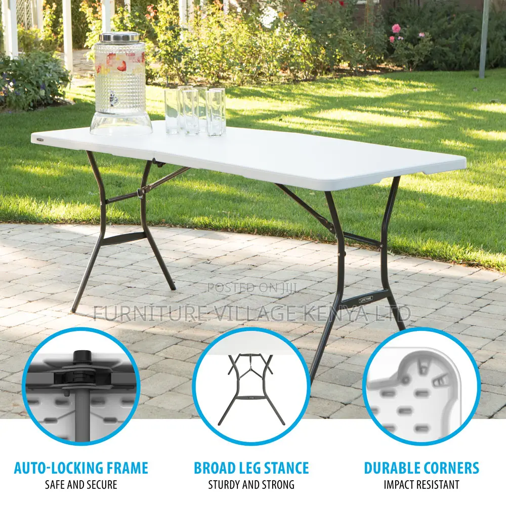 Dining Table ; Rectangular Foldable White Dining Table