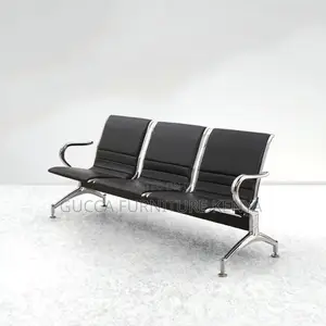 3-Seater Leather Padded Waiting Guest Bench