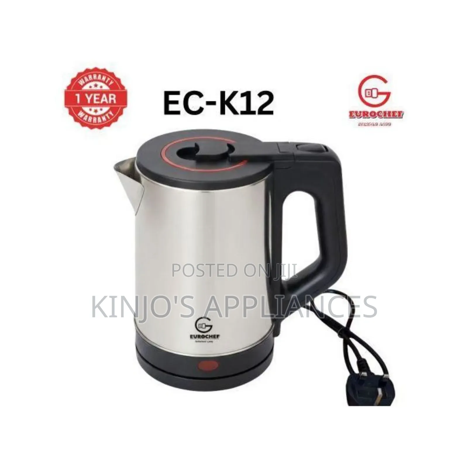 Eurochef Plastic Cordless Electric Kettle With 2.3 L