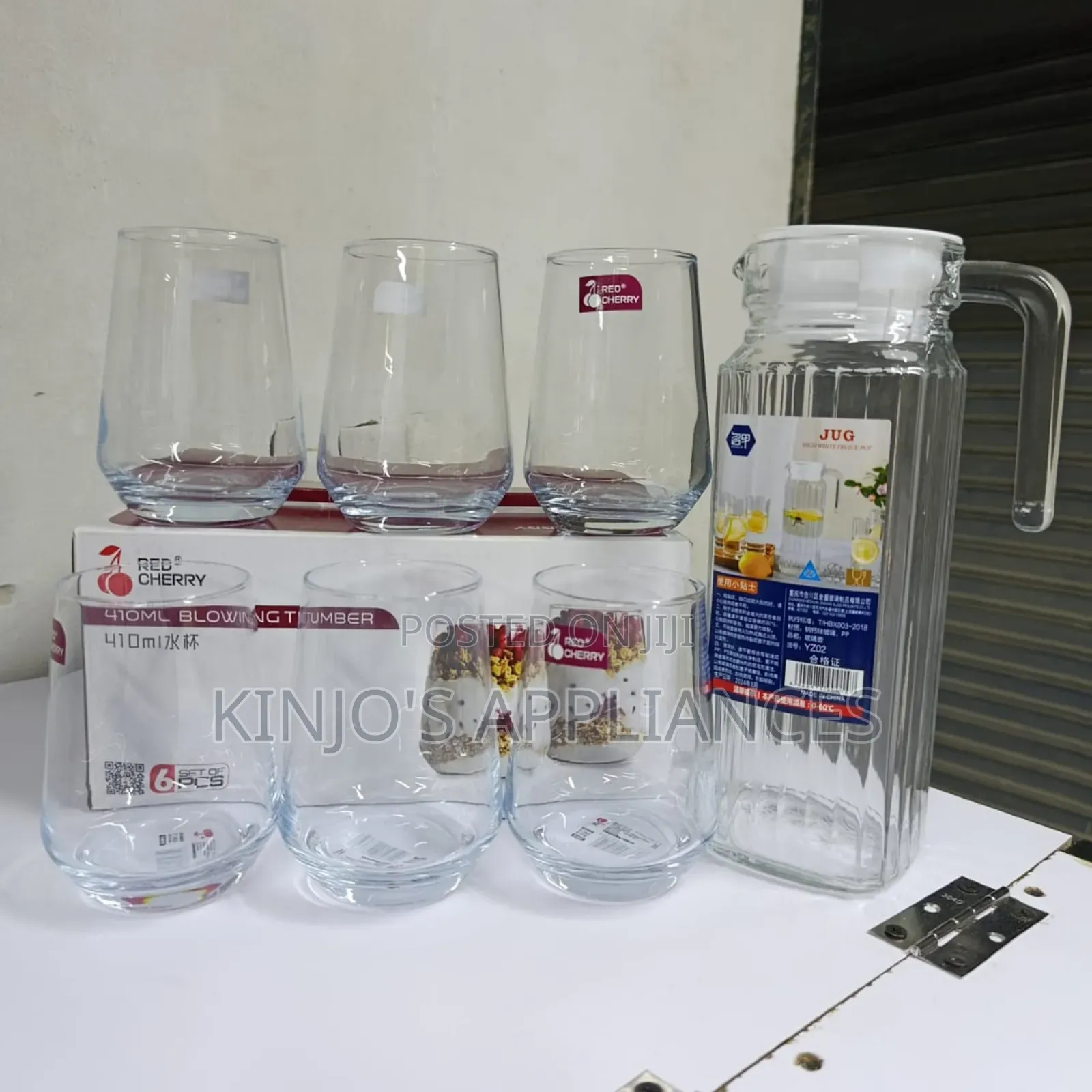 1l Luminarc Jug 
6pcs Water Glasses