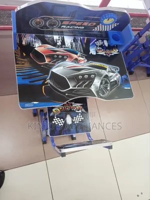 Blue Executive Racing Car Adjustable Kids Study Table Desk