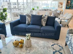 Modern Blue 3-Seater Sofa