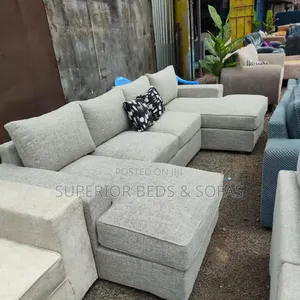 8 Seater Grey U-Shaped Sofa