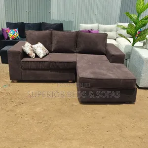 Brown 5 Seater L-Shaped Sofa