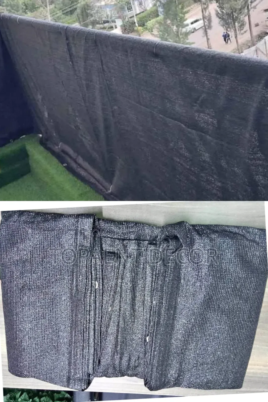 Black Translucent Foldable Balcony Privacy Shield