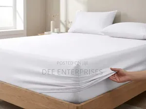 6pc Plain White Fitted Cotton Besheet Set
