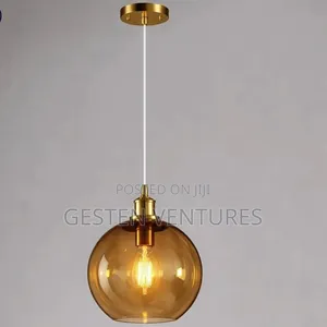 Unique Gold and Amber Glass Pendant Light