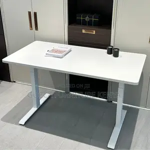 White Electric Motorized Sit Stand Gaming Desk