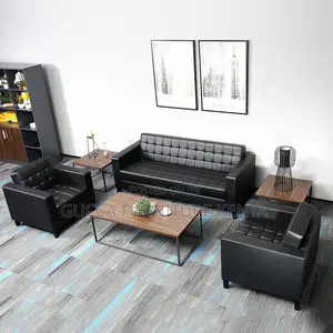 Leather Executive 5-Seater Visitor's Office Sofa