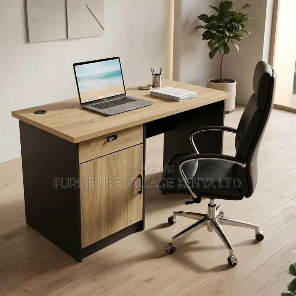 Office Desk; 1.2 Meter Executive Office Desk With Cupboard Storage