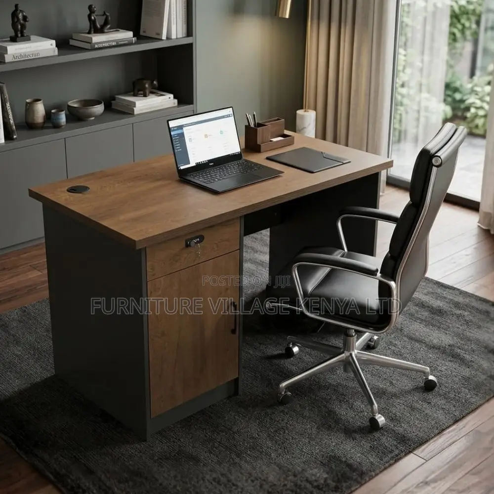 Office Desk; 1.2 Meter Executive Office Desk With Cupboard Storage