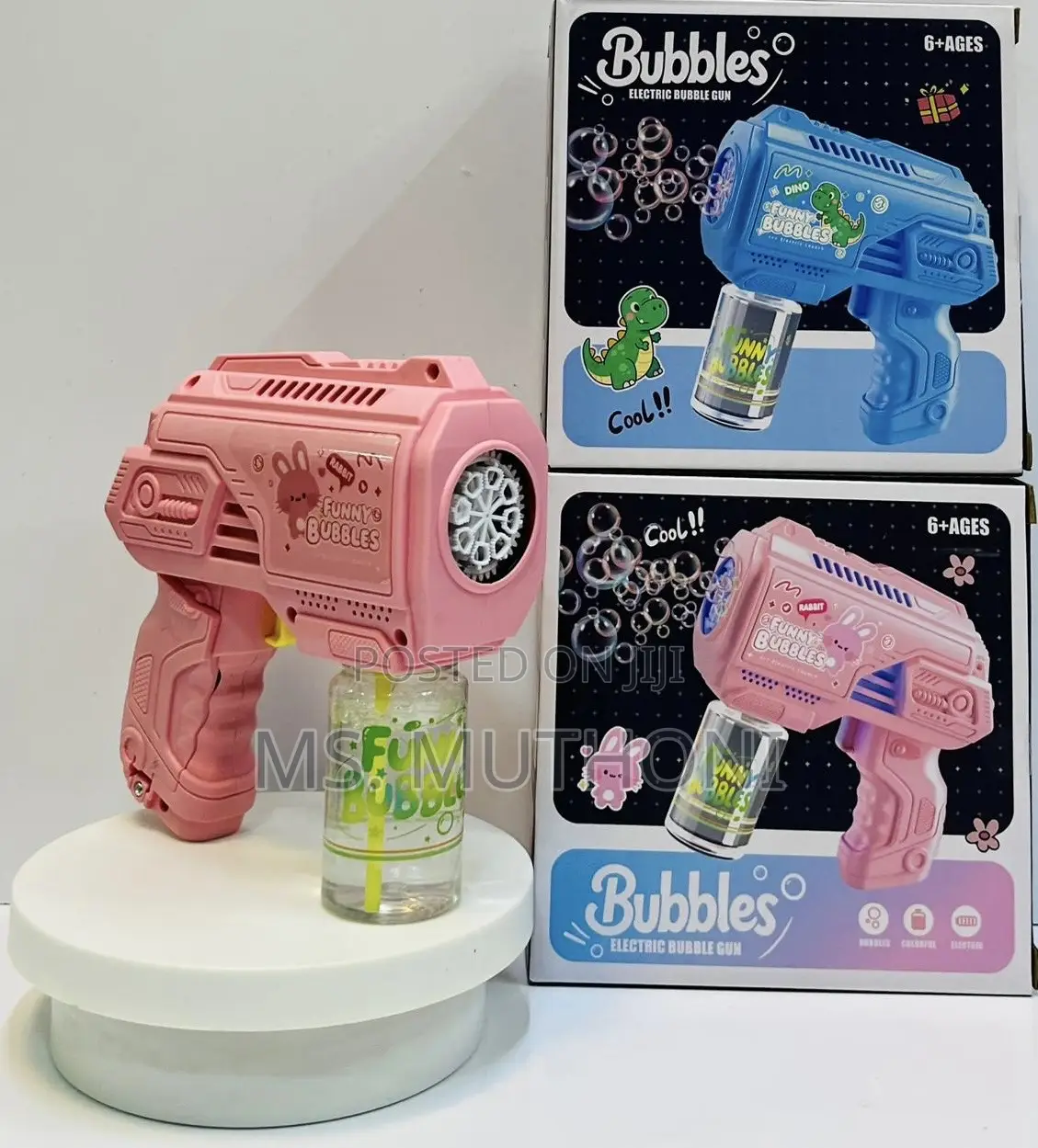 Pink Rabbit Funny Bubbles Automatic Bubble Gun Toy