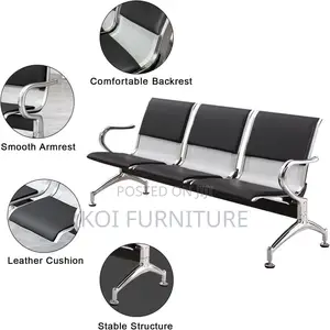 Office Bench; Comfortable Three Seaters Office Reception Stable Bench