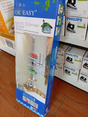 4 Layer Multi Corner Shelf Tension Pole-Bathroom Organizer