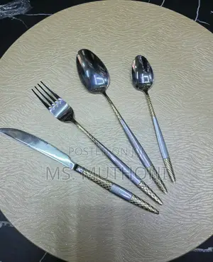 Unique Premium Luxury Design With Gold Accents Cutlery Set