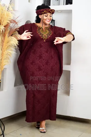 Burgundy Bubu. West African Style
