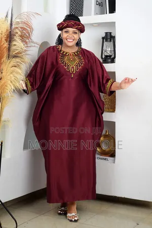 Burgundy Bubu. West African Style
