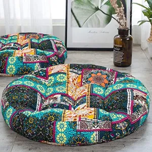 Round African Print Floor Cushions
