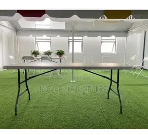 Dining Table; White Banquet Solid Plastic Outdoor Dining Table
