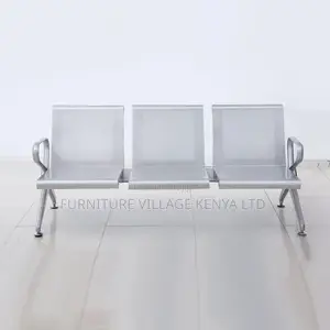 Reception Bench; 3-Seater Metallic Reception Office Waiting Bench