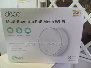 Tp-Link Deco Wifi 6 X50-Poe System (3 Pack) Mesh, 6,500 Sq Coverage