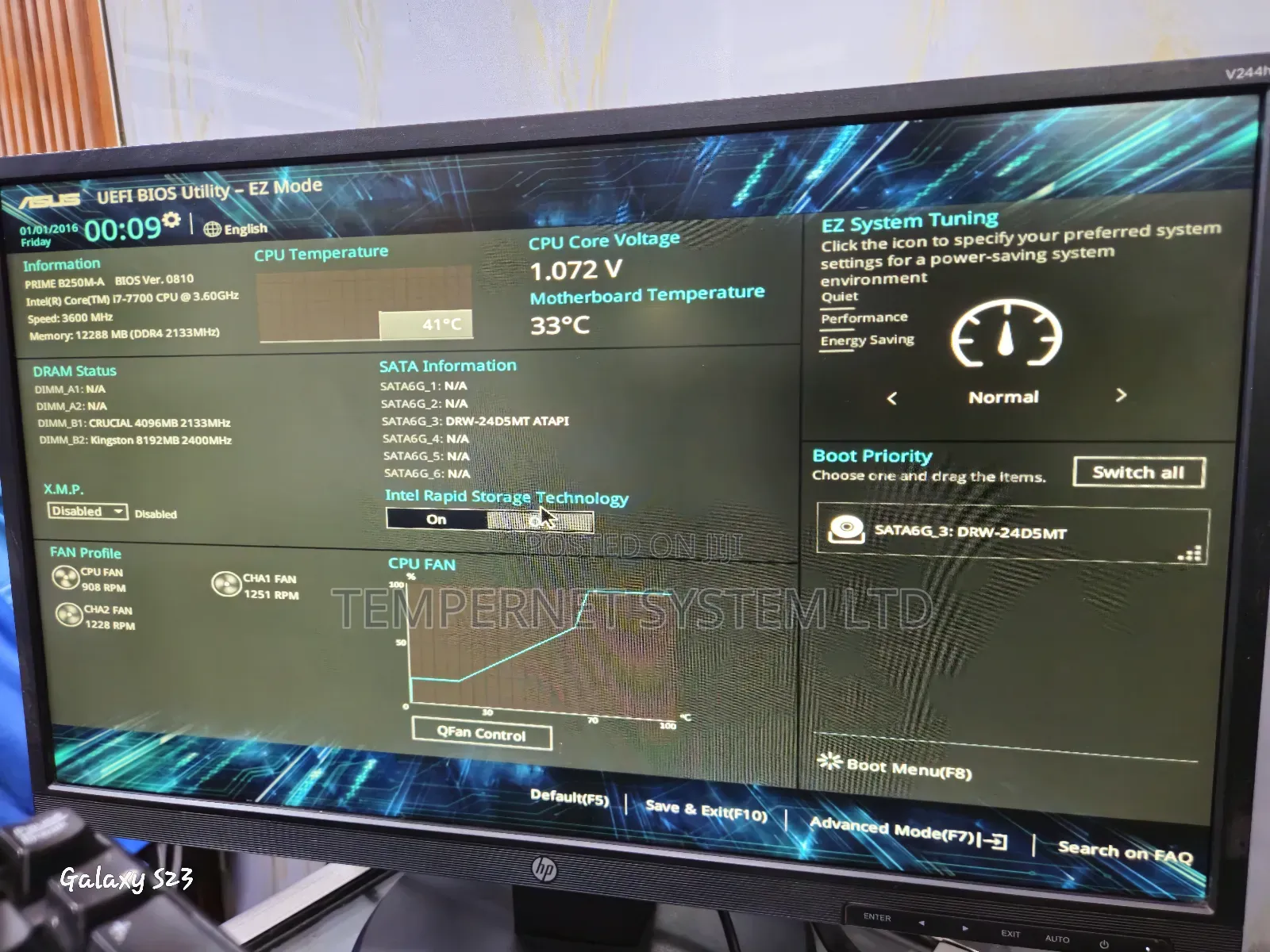 Desktop Computer Asus 16GB Intel Core i7 SSHD+SSD 512GB