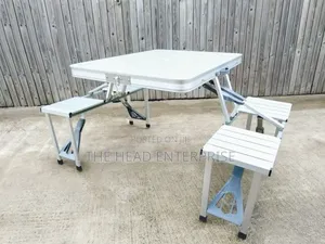 Foldable Picnic Table Portable Silvery