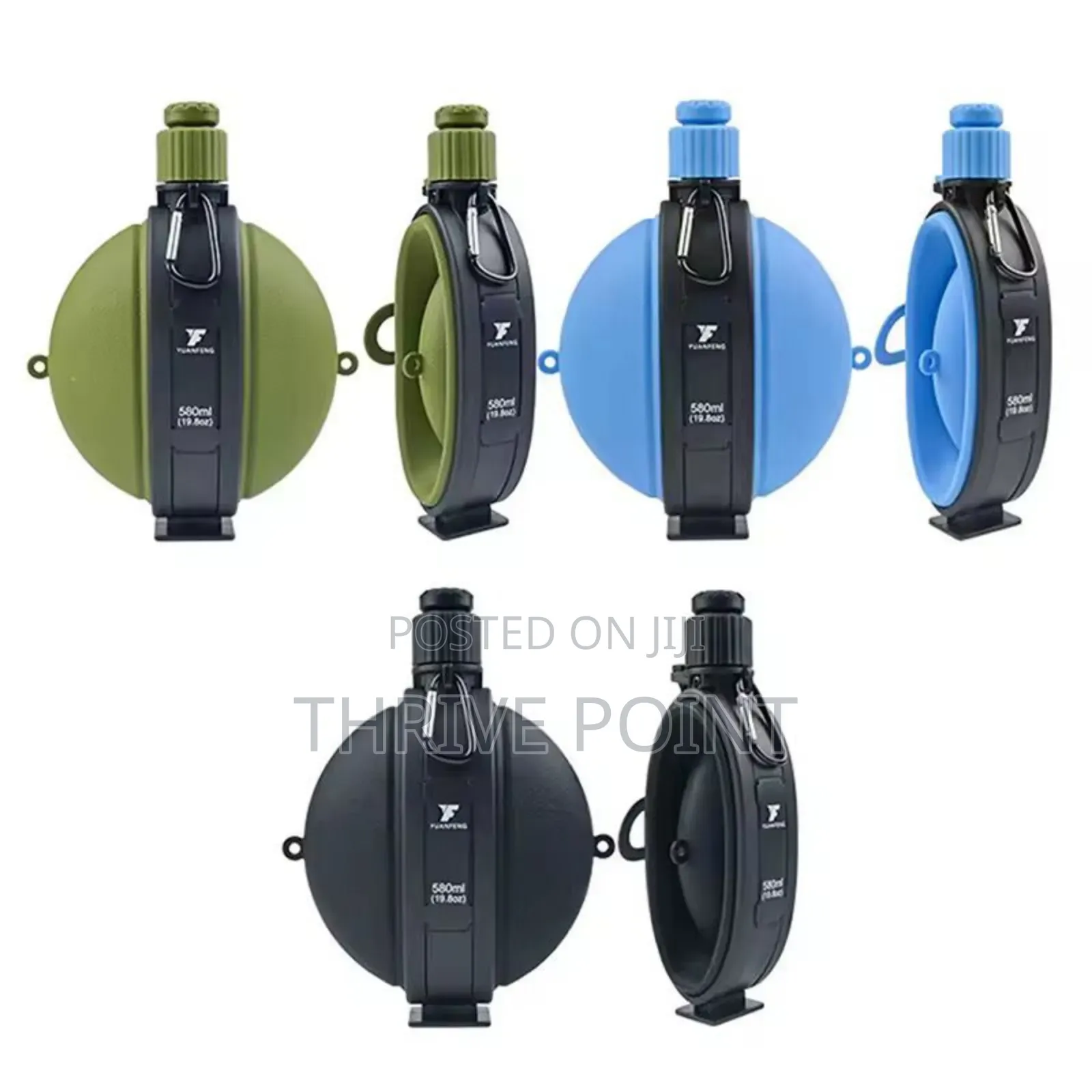 1pcs Foldable Silicone Water Bottle With Compass