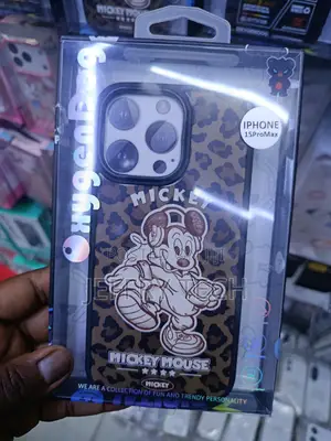 Alvil Mickey Mouse Camo Rugged Case for iPhone 15 Pro Max – Brown