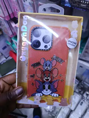 Islos Cute Cartoon Cat Mouse Tpu Case for iPhone 15 Pro Max -Orange