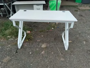 All White Frame and MDF Top Study Table
