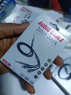 3-in-1 Auxiliary Audio Cable Featuring Type-C, Lightning, and 3.5mm