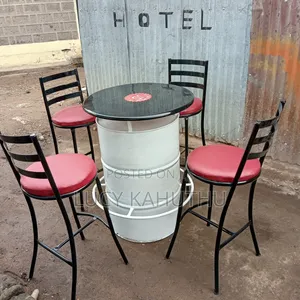 Black Marble Top Drum With Supported Stand