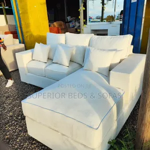 Luxury White Corner Seat( 5 Seater L-Shaped)